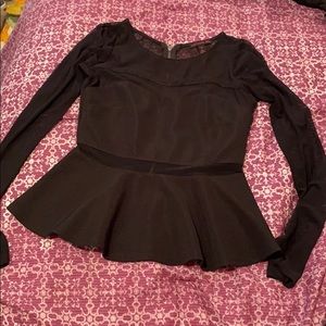 Black peplum top